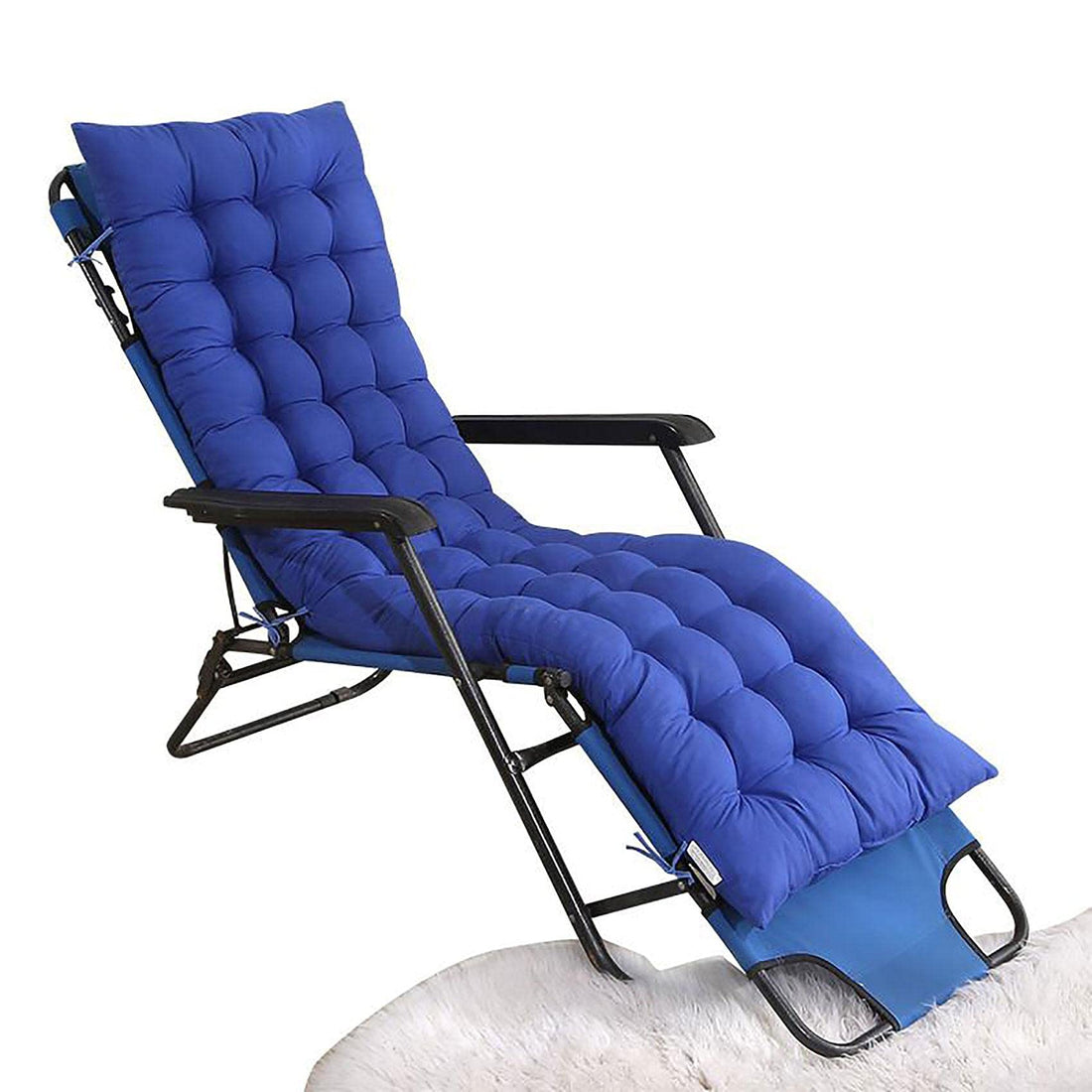Sun Lounger Cushion, Non-Slip High Back Chair Cushions with Fixing Straps, Rocking Chairs Pad Replacement Mattress for Outdoor Indoor,G-155×48cm