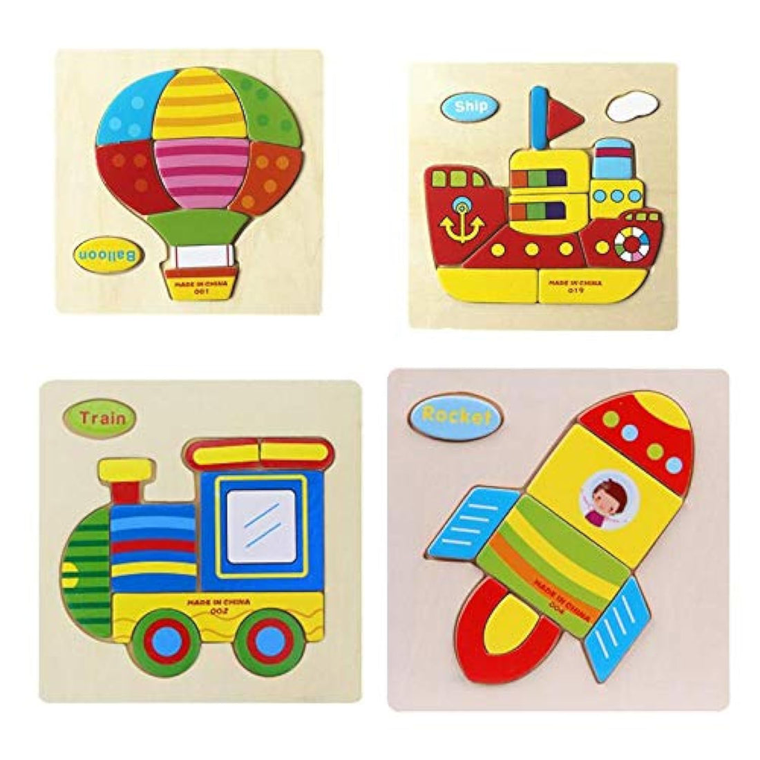 7 PCS Wooden 3D Puzzle Jigsaw Wooden Toys For Children Cartoon Animal Puzzle Kids Educational Toys