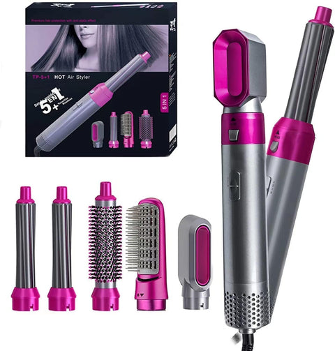 5-in-1 Hair Styler for Women with Hot Air Brush, Brush, Dryer, curler | Ionic Technology | 3 Heat Settings | All-in-One Hair Dryer Brush for Smooth, Frizz-Free Salon Styling