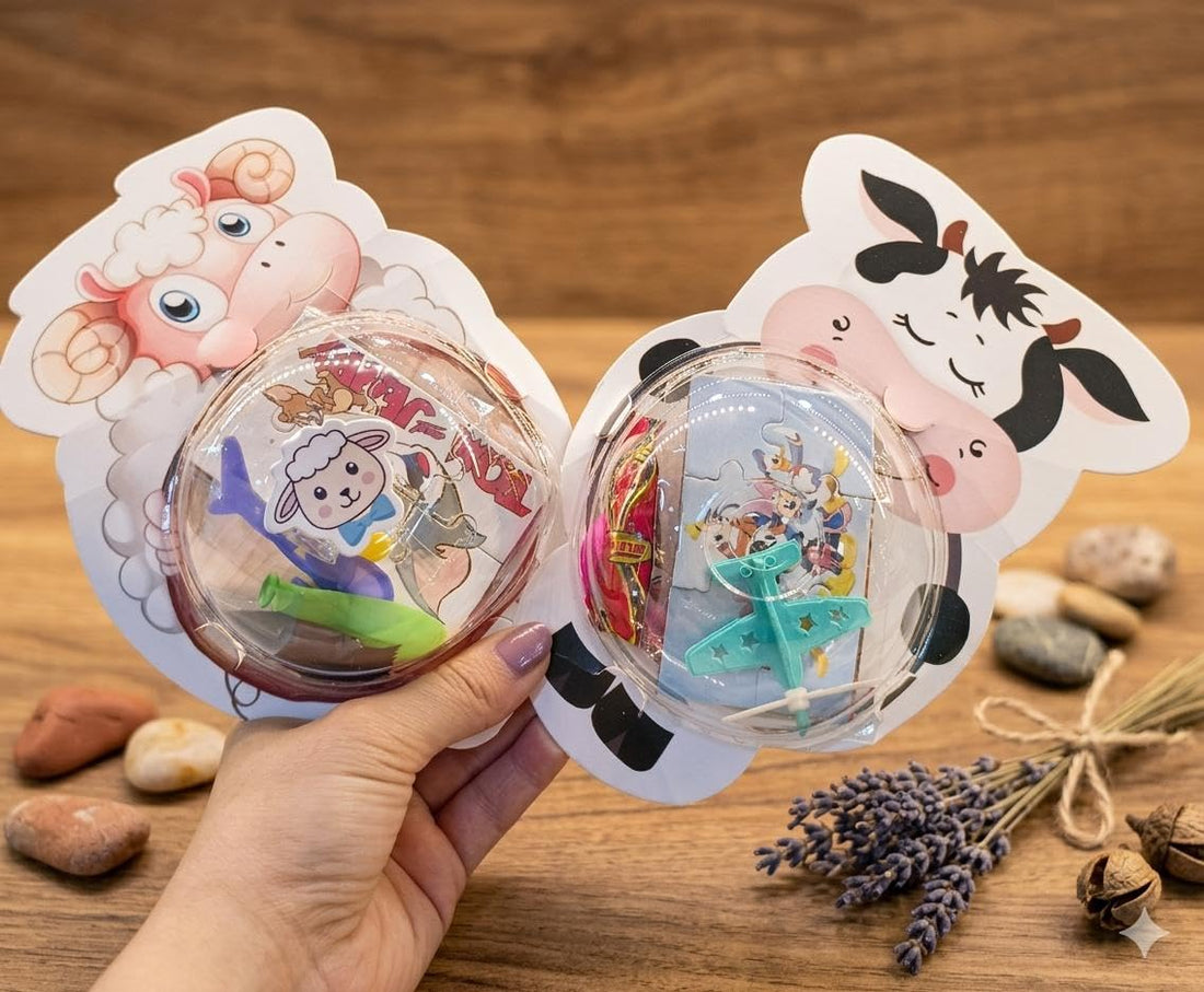 Happiness Package - Spread the joy of Eid Al Adha with this happy package designed, a cheerful balloon, a mini puzzle to entertain you and a cute toy 2 pieces