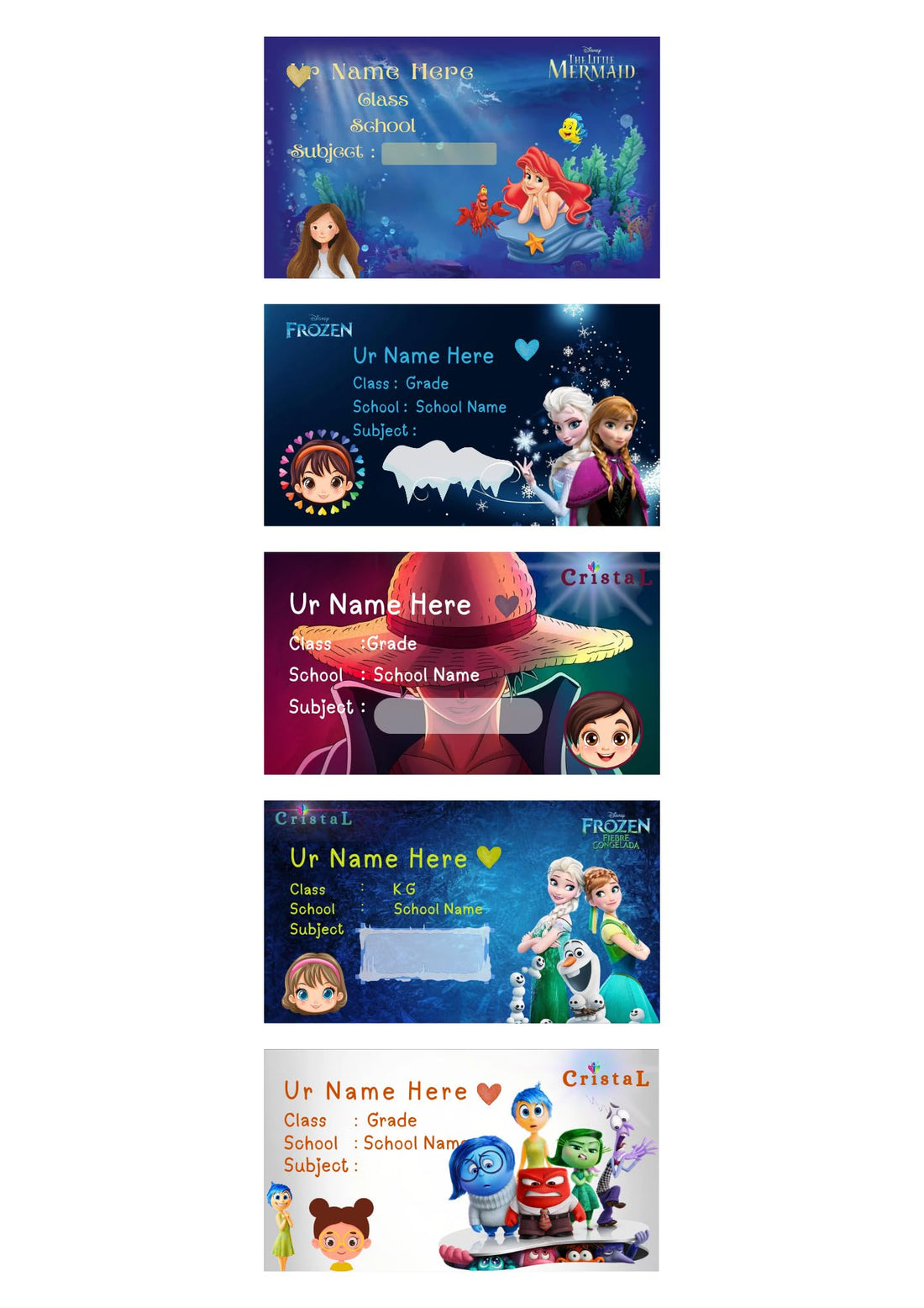 NoteBook Labels Pack Of 60
