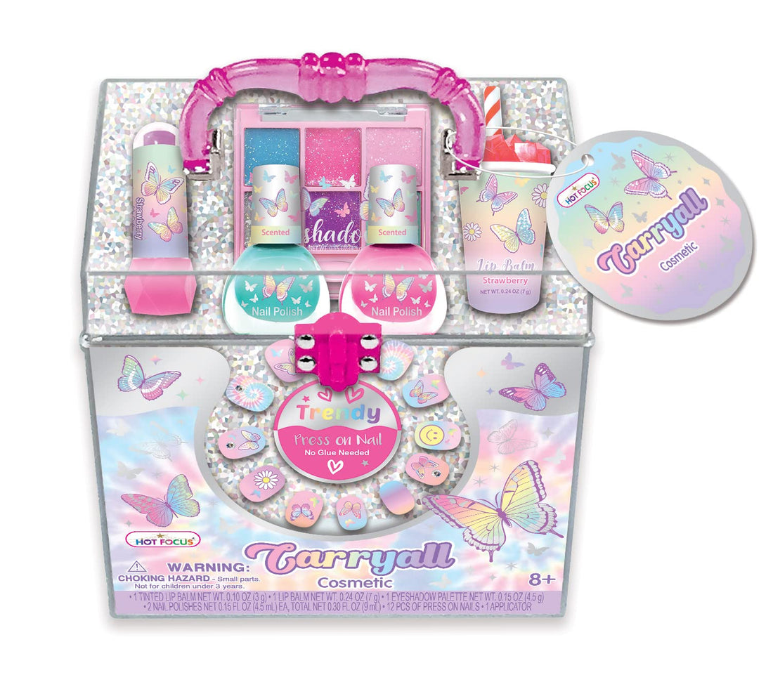 Hot Focus Tye Die Butterfly Carryall Cosmetic Set