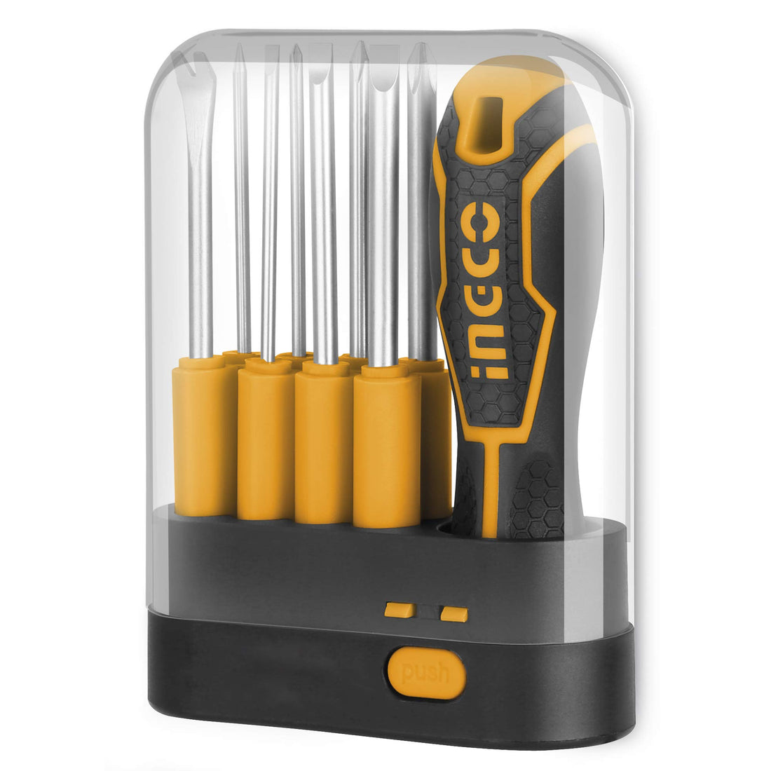 INGCO AKISD0901 Screwdriver Set, 9-Piece Set, Replaceable Tool Set, Precision Screwdriver