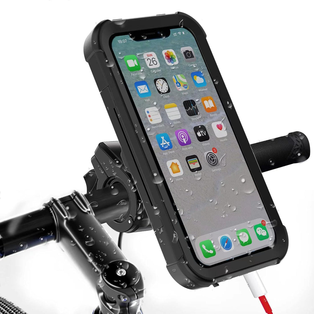 KaberMisr 2020 Waterproof Bicycle Phone Holder for Handlebar Arms, Motorcycles, Bike Handlebars, Motorcycles, Touch Screen Compatible with Multiple Phones