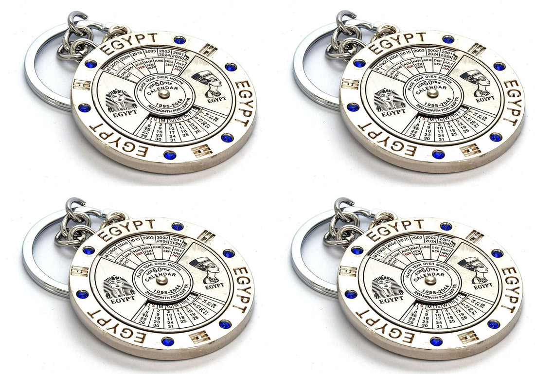 immatgar 50 Years Calendar pharaonic Egyptian Keychain with pharaonic image in back souvenirs gift from egypt