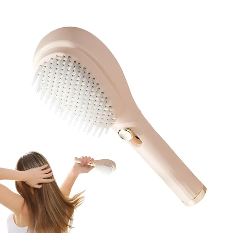 Hair brush with airbag - advanced self -cleaning mechanism with developmentable features, ideal for women who want a nice and effective hair care solution (1pcs Beige)