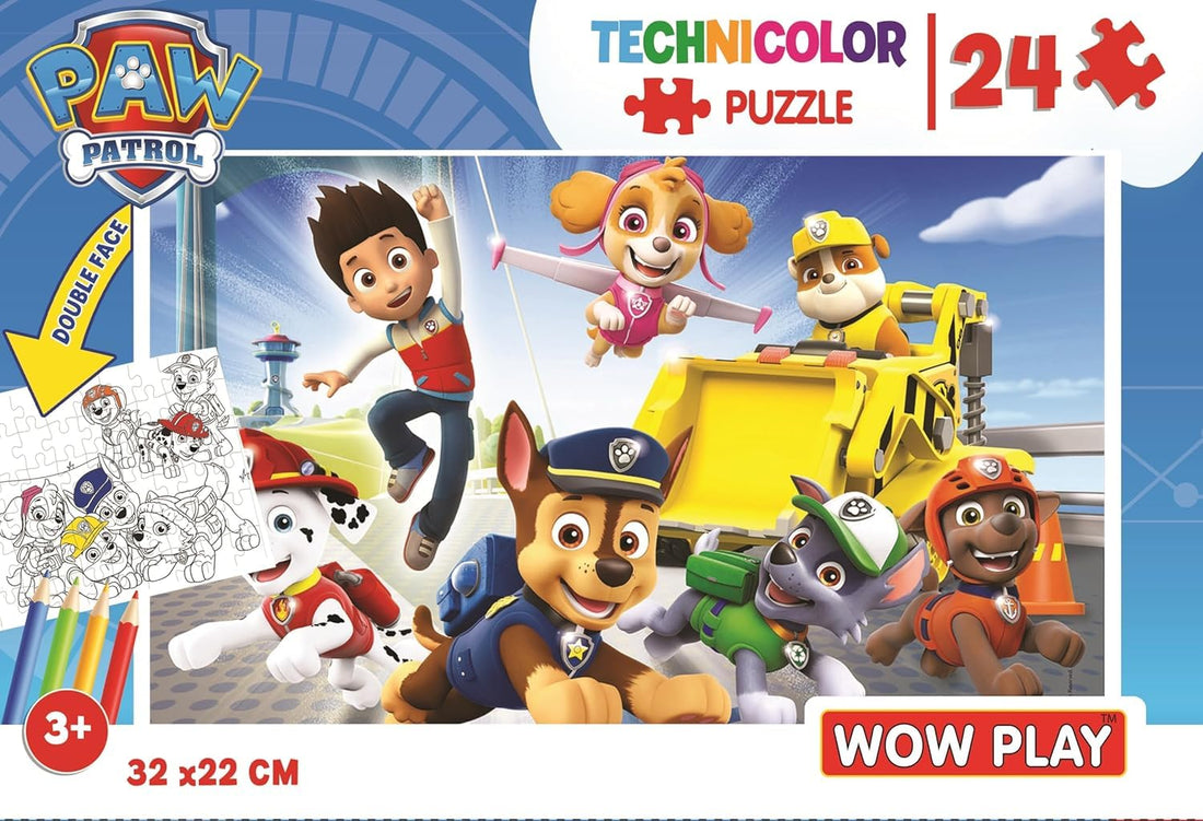 Wow Play Paw Patrol Coloring Puzzle 24-Pieces, 32 cm x 22 cm Size