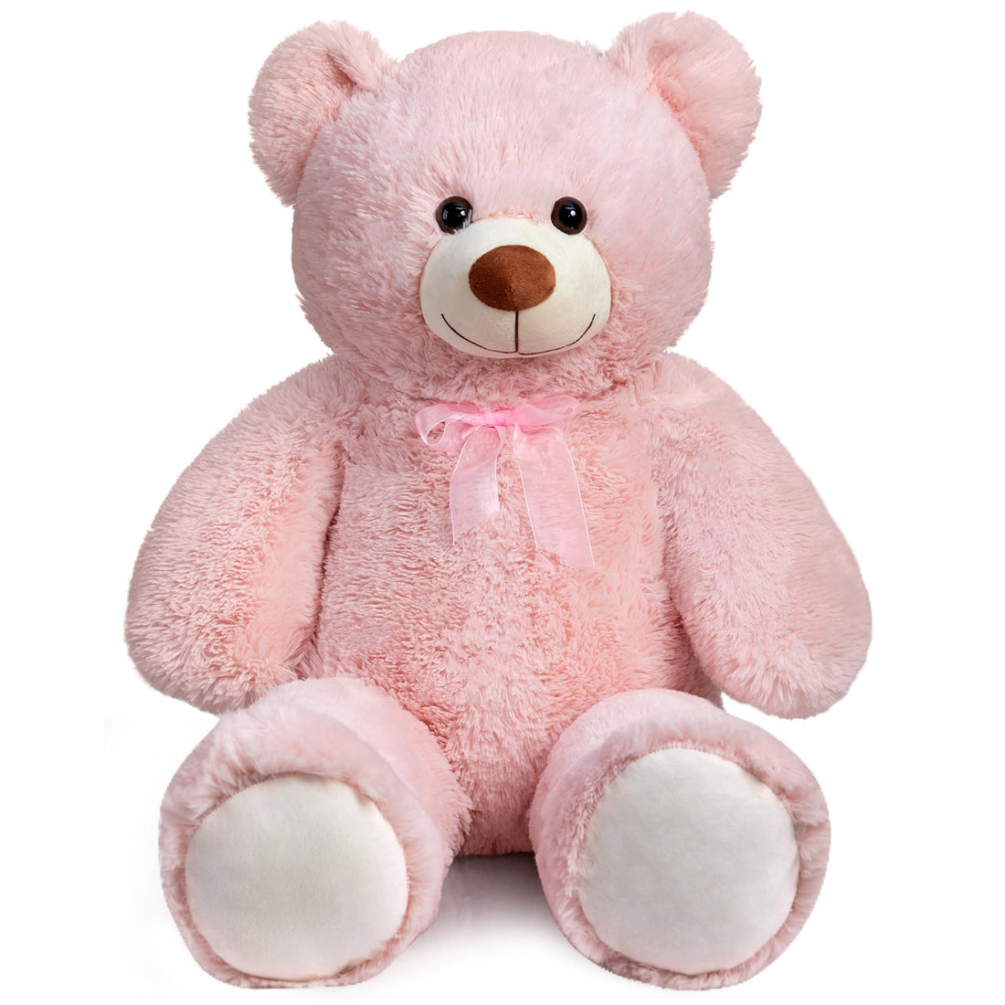 BEJOY 100 cm Teddy Bear, Giant Plush Toy, Cuddly Bear, Large Soft Toy, Cuddly Toy, Love Gift, Birthday, Valentine's Day, Light Pink