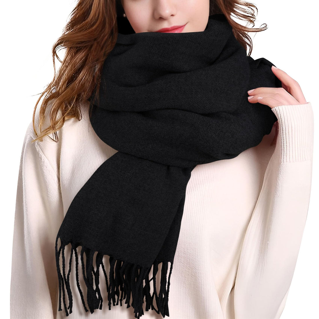 JAZZEEL Unisex Warm Winter Scarf, Fashionable Solid Color Design, Soft and Skin-Friendly Fabric, Easy to Match, Perfect Christmas or Birthday Gift for Men