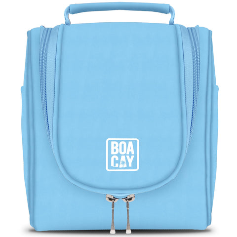 BOACAY Hanging Travel Toiletry Bag for Women and Men, Makeup and Shower Bag, (S) Baby Blue, Small, Toiletry Bag