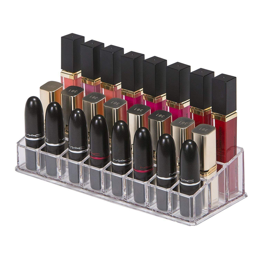 KDR 24 Grid Clear Acrylic Lipstick Holder Display Stand Cosmetic Organizer Makeup Case
