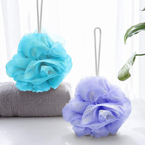 Bath Loofah, Colorful Mesh Padded Loofah, Eco-Friendly Bath Ball for Men and Women, Cleans, Softens and Exfoliates, Beautiful Bath Accessories (Colors Send Random) (Piece)