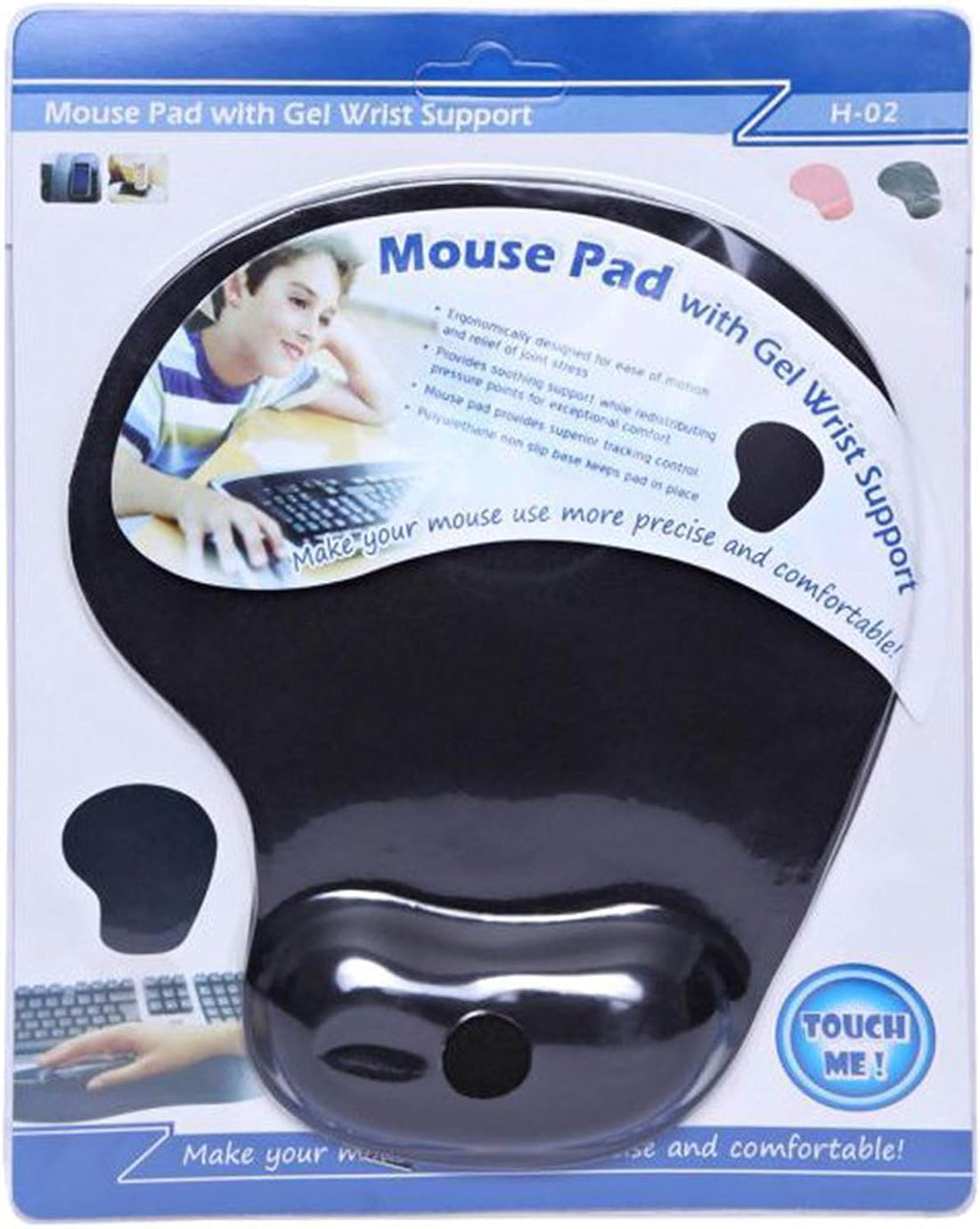 Mouse Pad With Gel Wrist Support - Black