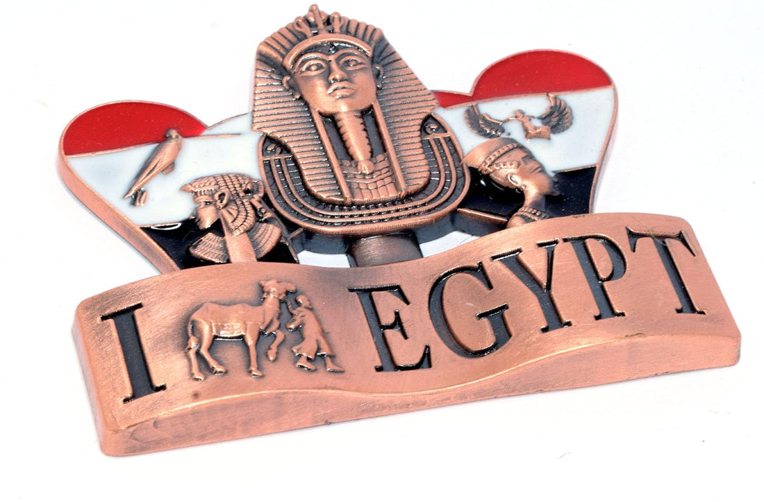 Immatgar Pharaonic Fridge Magnet - love Egyptian Souvenir Ancient Egypt Décor Collectible Magnetic Ornament for Kitchen Home & Office Décor (shape2 - Burnt Red)