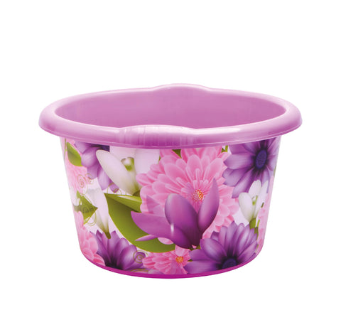 Rose with Different Graphics Plastic Bucket Size 4