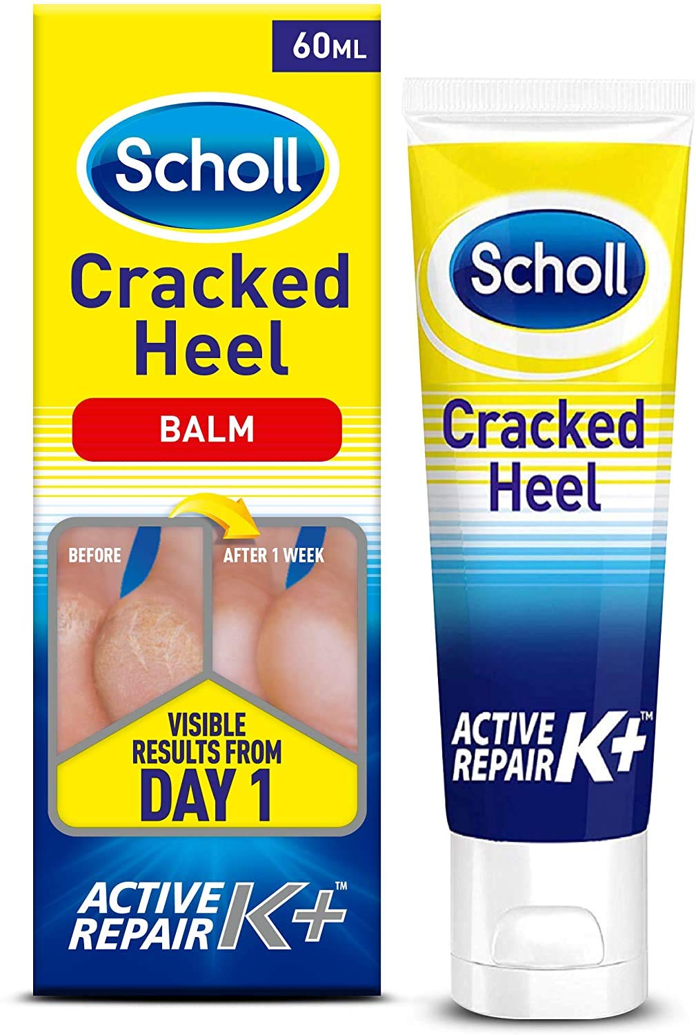 Scholl Cracked Heel Repair Cream Active Repair K+ Visible Results In 3 Days 60ml