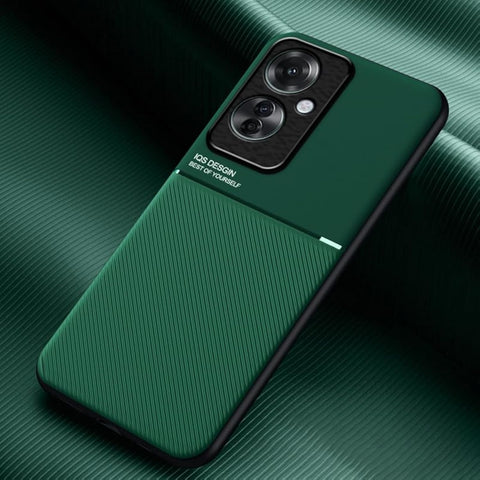 FASCINATION phone case compatible with oppo Reno 11F 5G Classic shockproof silicone soft tpu leather hard pc mobile phone Magnetic Shockproof PC + TPU Phone Case for oppo Reno 11F 5G (Green)