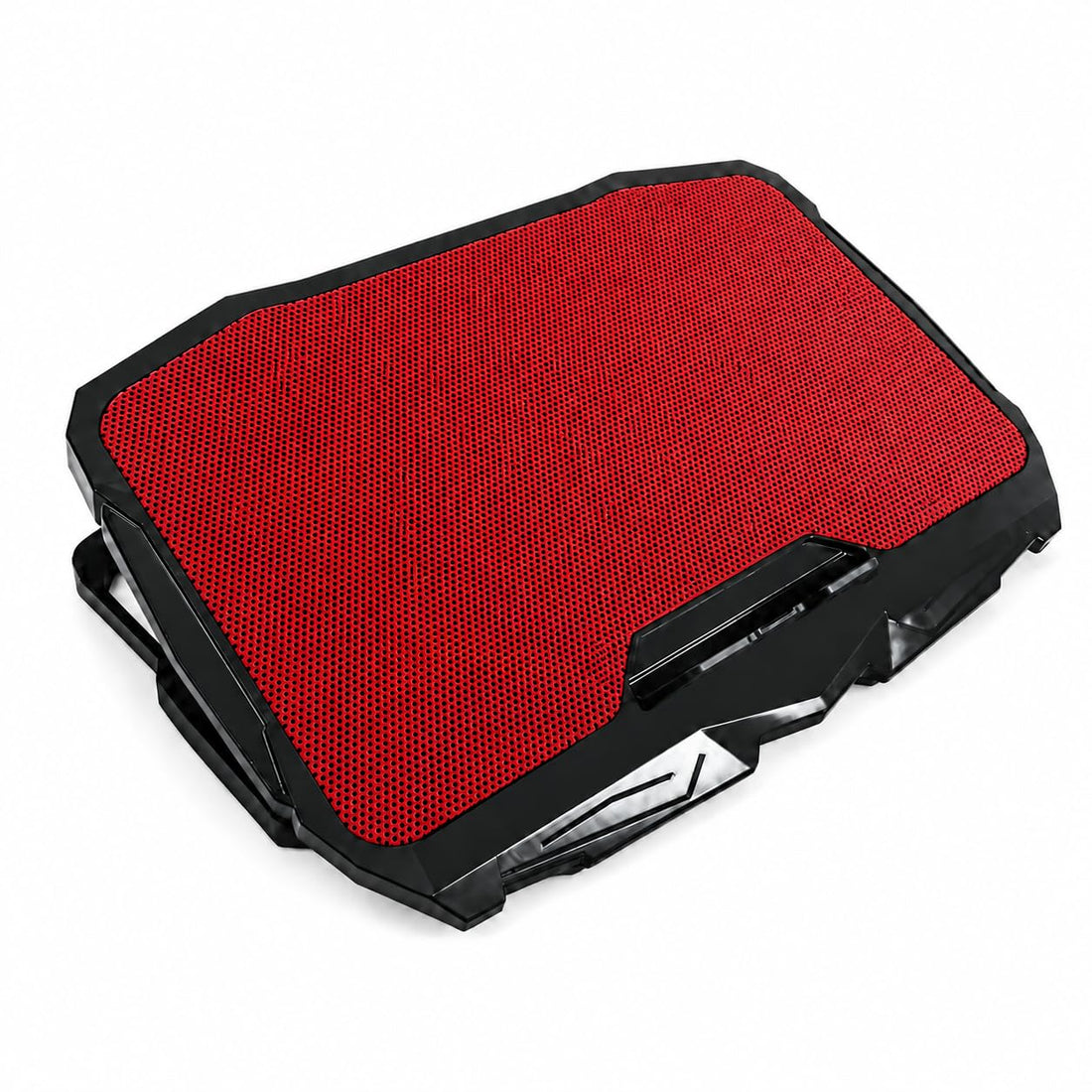 Laptop Cooling Stand with Fan, USB Powered Notebook Cooler Pad, Quiet Air Flow Laptop Holder with LED Light for Desk, Home Office, Study and Gaming, ZR750 (Red)