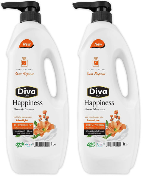 Diva Happiness Shower Gel 1 Liter (Pack of 2)
