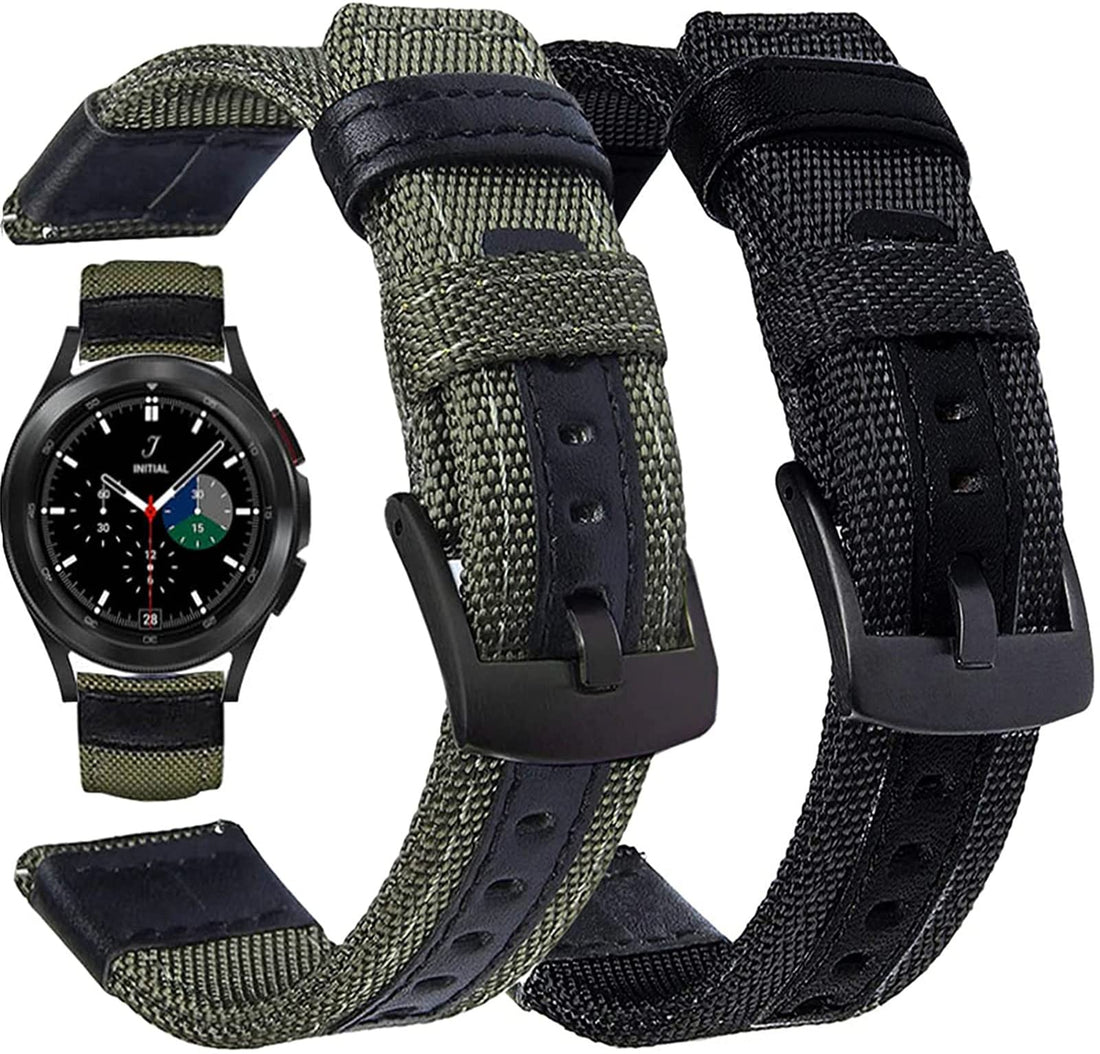 KASTWAVE Bands for Galaxy Watch 4 40mm 44mm, Band forGalaxy Watch 4 Classic 46mm 42mm, 20mm Nylon Sport Band Bracelet Strap for Samsung Galaxy Watch 4 Classic/Galaxy Watch 4, 2 Pack, Unisex