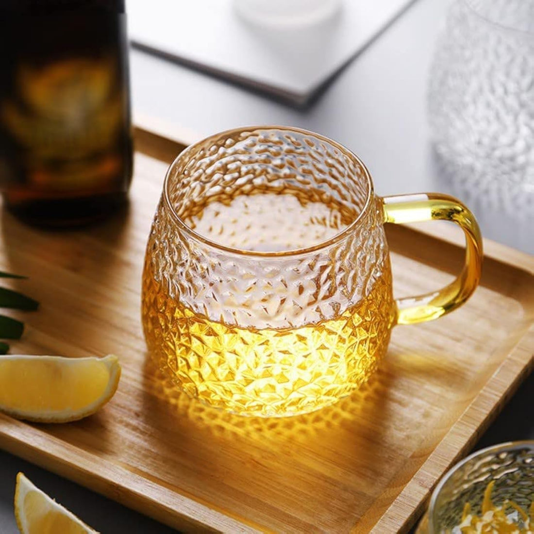 Borosilicate Glass Cup Coffee Tea Mug with Golden Handle | Mug for Coffee,Tea,Milk,Green Tea,Herbal Tea,Lemon Tea for Home 410 ML (1)