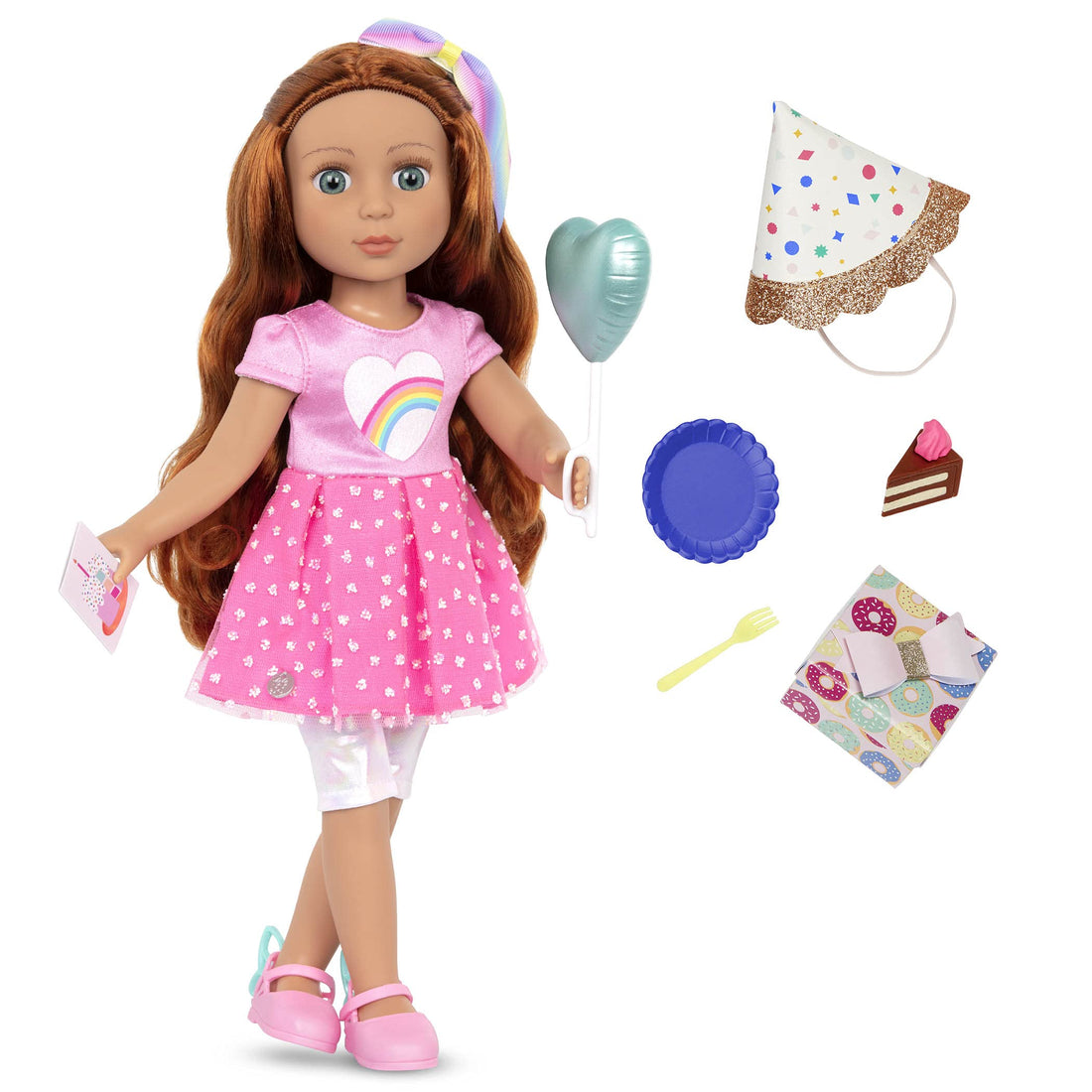 Glitter Girls 14" DOLL W/BIRTHDAY OUTFIT, RED HAIR, CICELY