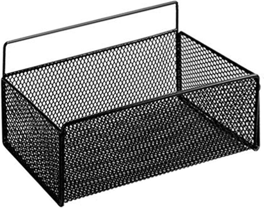Rust-Resistant Black Metal Mesh Shower Shelf No Drill Hanging Bathroom Organizer Caddy for Shampoo and Accessories Wall Mounted Rack 35 x 14 cm