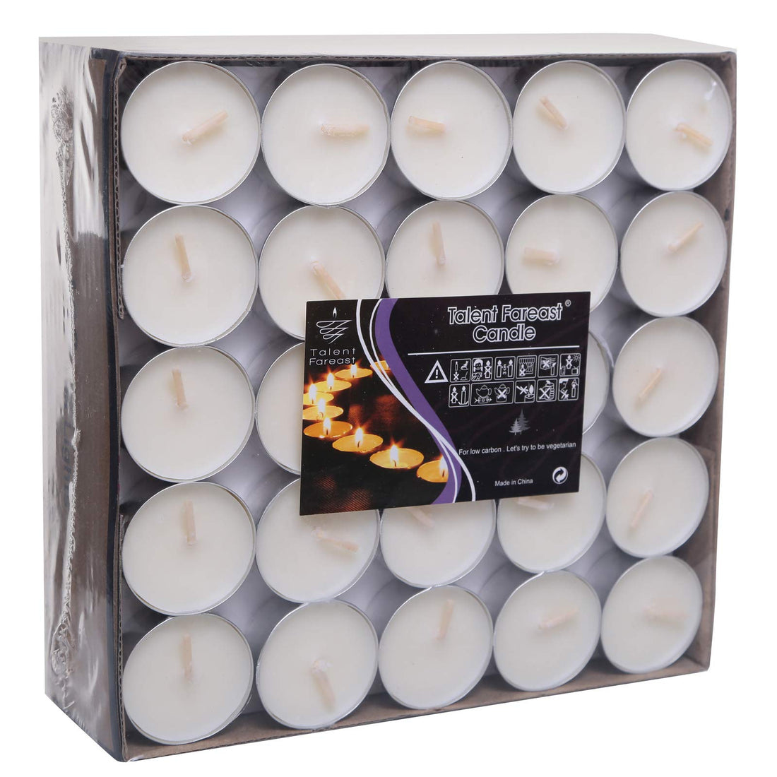 Wonka Tea Light Candle 100 Pieces - White