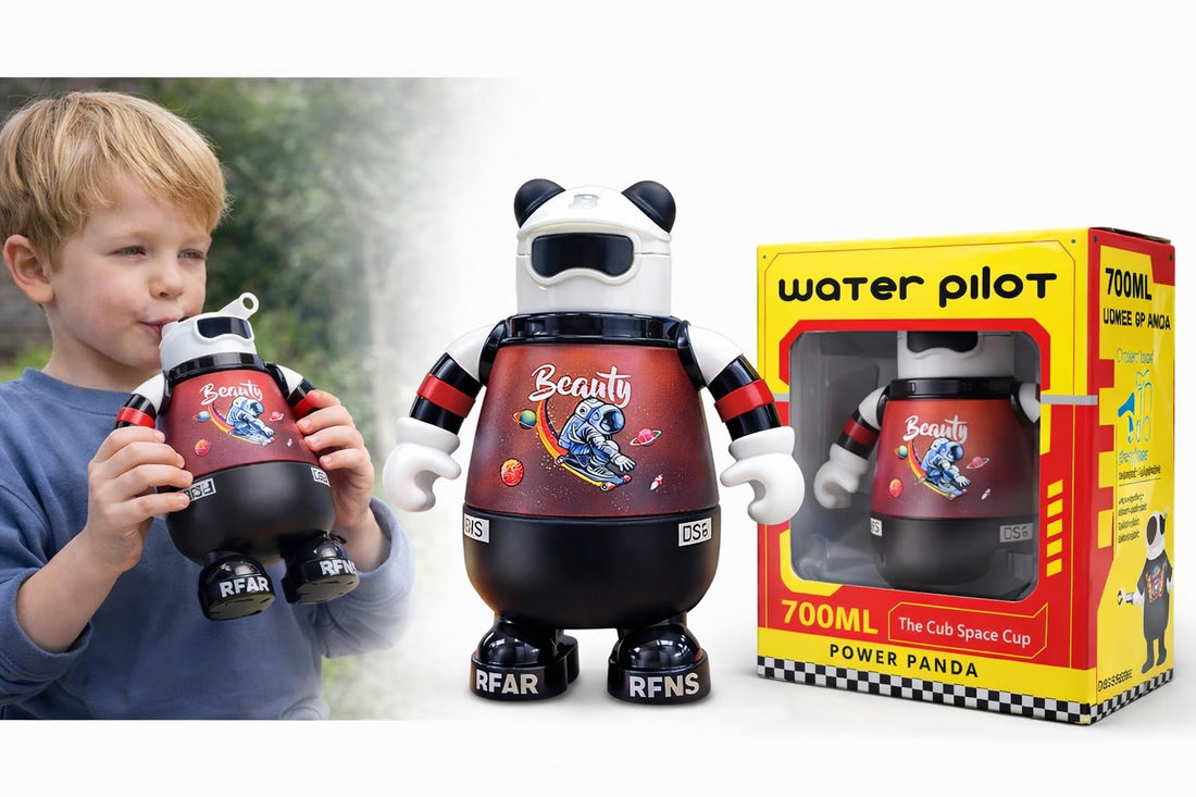 Astronaut-Shaped Kids Water Bottle - 700ml Large Capacity BPA-Free Silicone Zamzam Container - Creative Space Design Juice & Drink Bottle for School, Travel & Ramadan Gifts (Multi-Color)