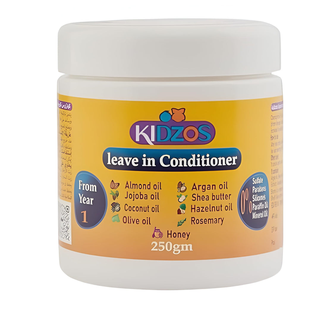 Kidzos Leave In Conditioner 0% Paraben&Silicones, 0% Paraffin Oil, 0% Sulfate,0% Minerol Oil-250gm