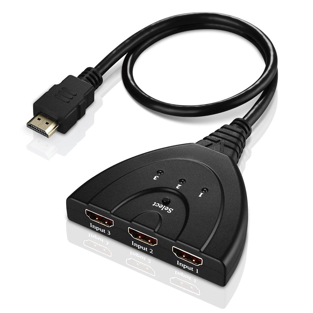 Other 3-Port HDMI Switch, 3x1 HDMI Switcher, 3D Audio, Compatible with Apple TV, Chromecast Stick, Fire TV, HD-DVD, Sky-STB