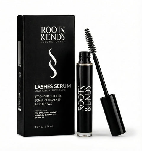 Roots & Ends Eyelash Serum for Longer Thicker Eyelashes & Eyebrows | Lash Growth Serum with Mascara-Like Applicator – 10 ml