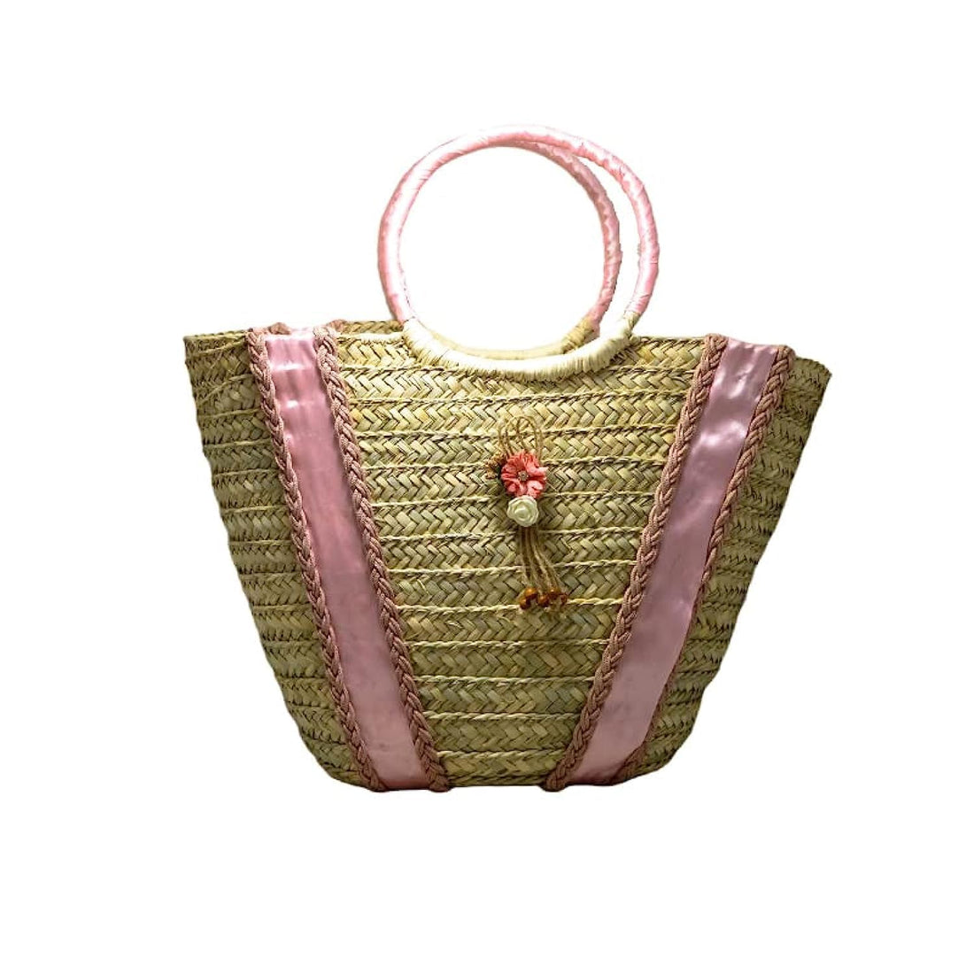 Summer Offer Model Bag (L) Size 55cm Depth 35cm + Hat Gift Diameter 30cm Handmade 100% Natural by Jrid Al Nakhl