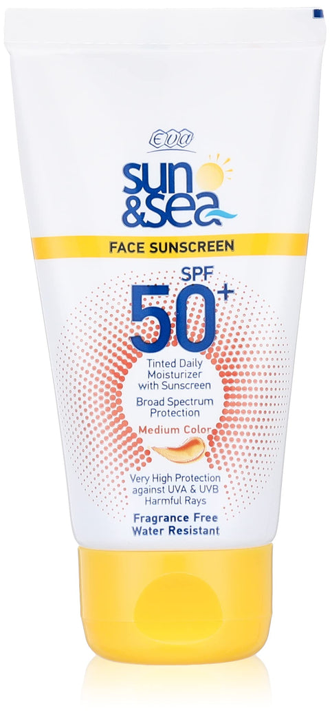 Eva Sun & Sea Face Sunscreen Tinted ( SPF +50 ) 40 Ml