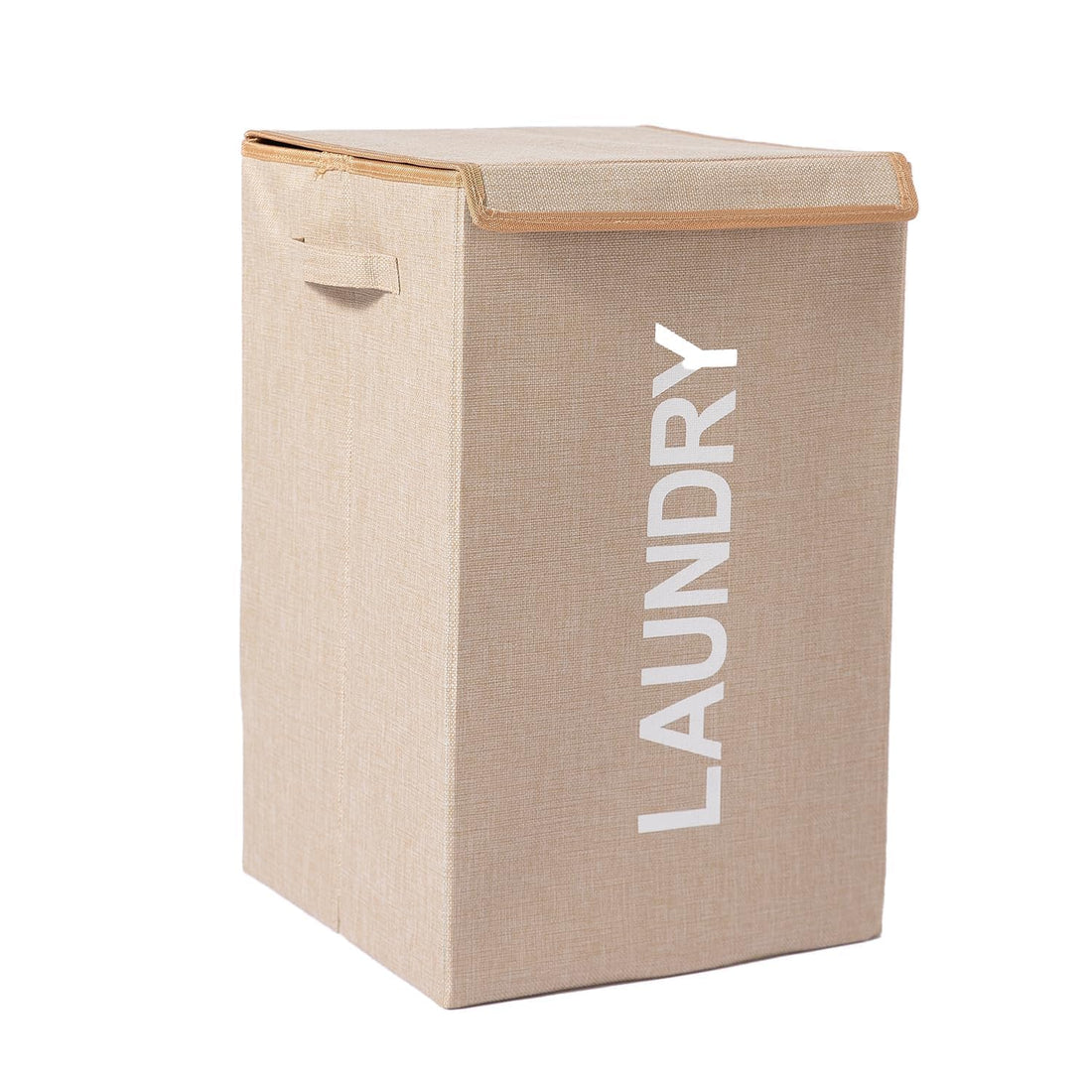 Laundry Basket with Lid, Upgrade Sturdy 73L Large Laundry Hamper - Waterproof Stylish Foldable Laundry Baskets for Storage Clothes Toys (Beige)