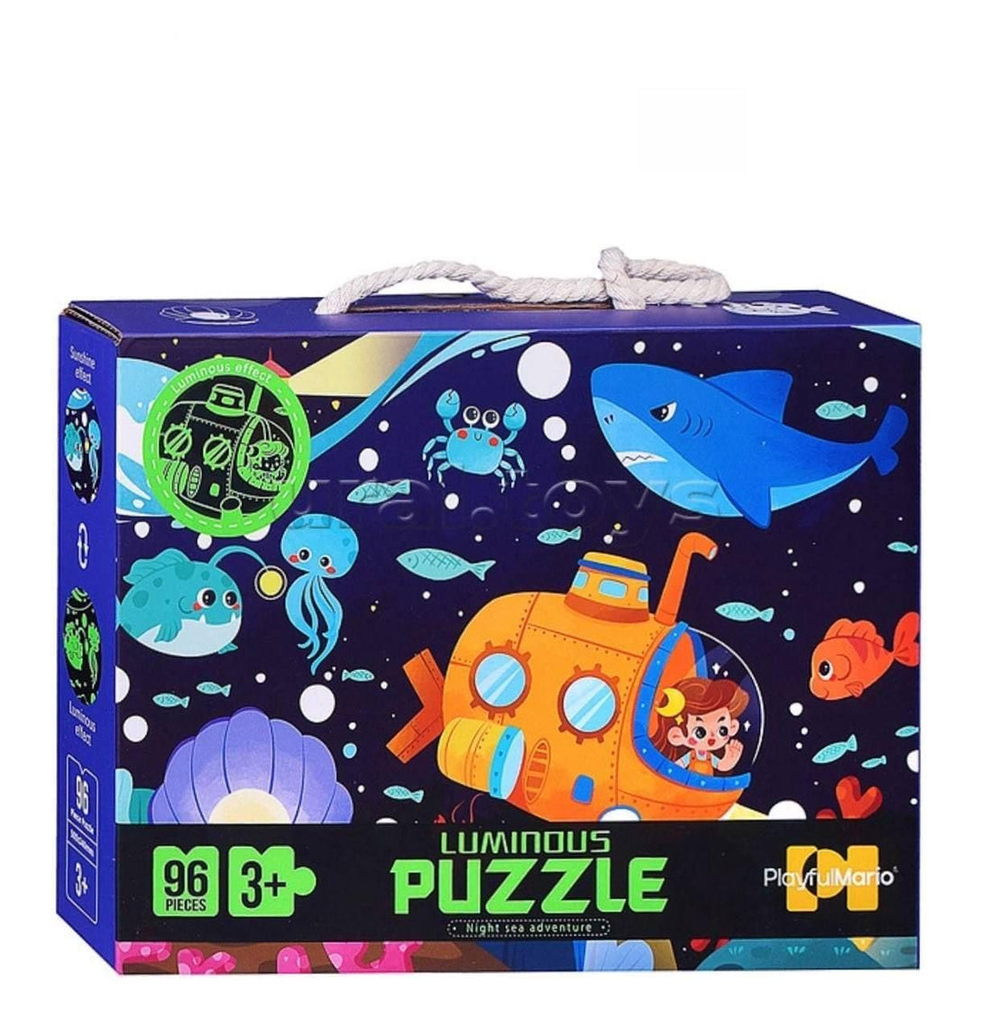 Luminous Puzzle, Glow in the Dark, Night Sea Adventure Theme, 96 Pieces, Ages 3+