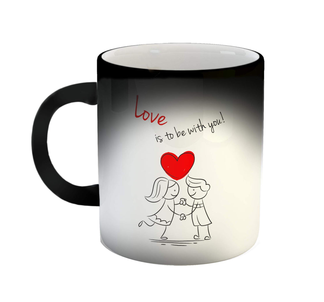 iKraft® Valentine's Day Gift, Love is to be with You Quotes Printed Magic Coffee Mug