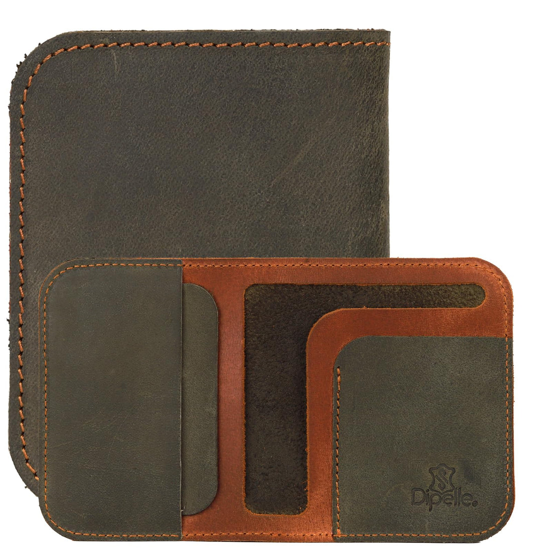 Handmade Real Leather Wallet for Men - Minimalist Design Large Capacity - Slim Case holds Money and Cards for Men & Women (Oil)