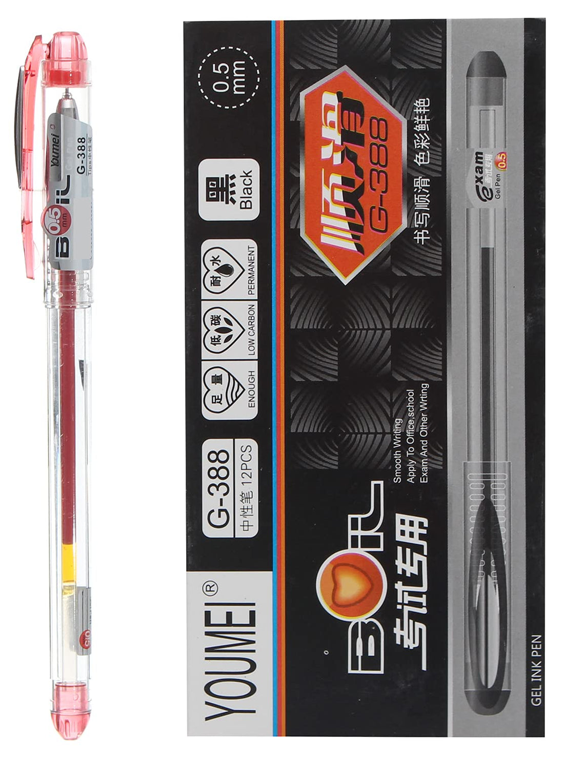 388 Gel Ink Pen, Red