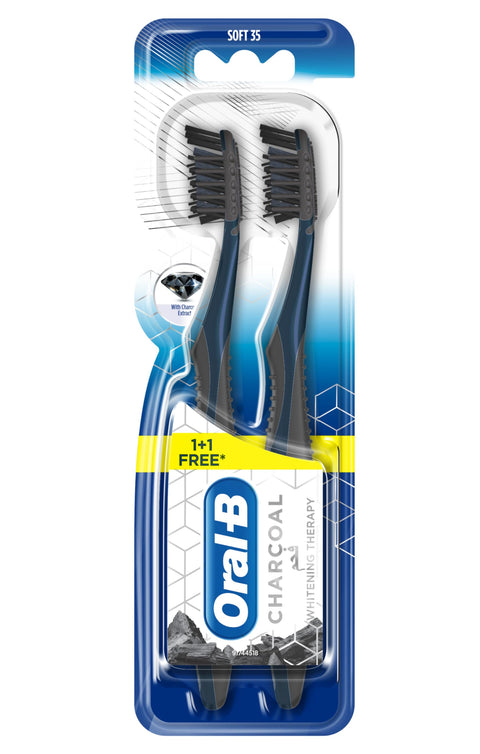 Oral B whitening charcoal soft toothbrush(2 pieces)