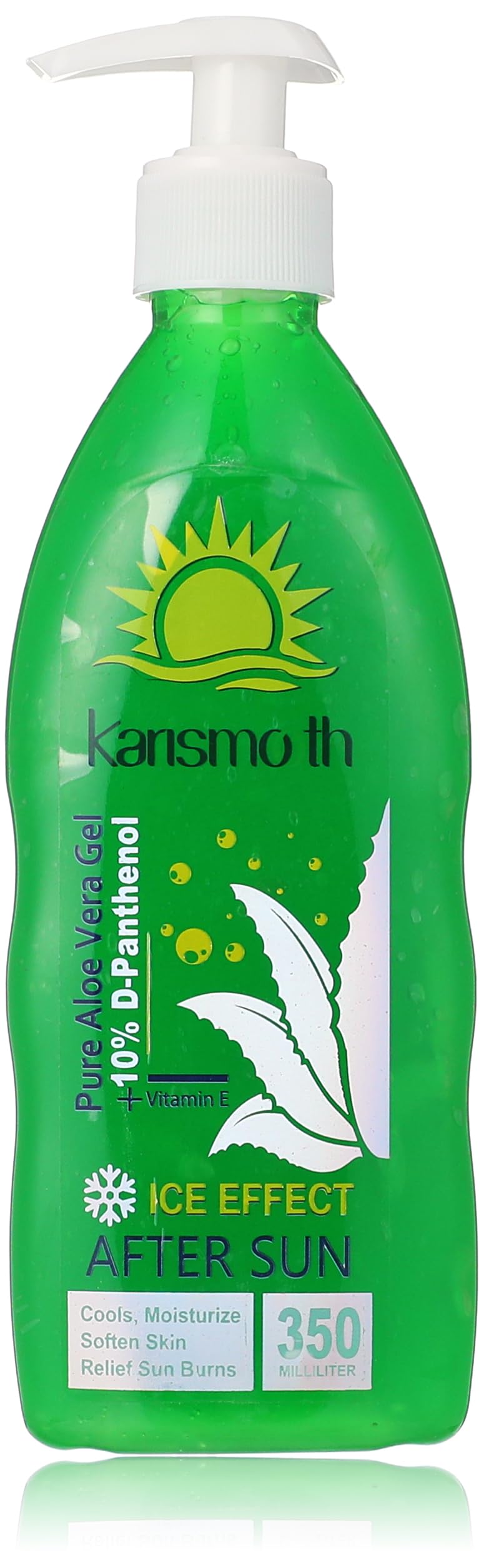 pure aloe vera gel 10% d-panthenol with vitamin e ice effect after sun cools,moistruize soften skin relief sun burns -350ml