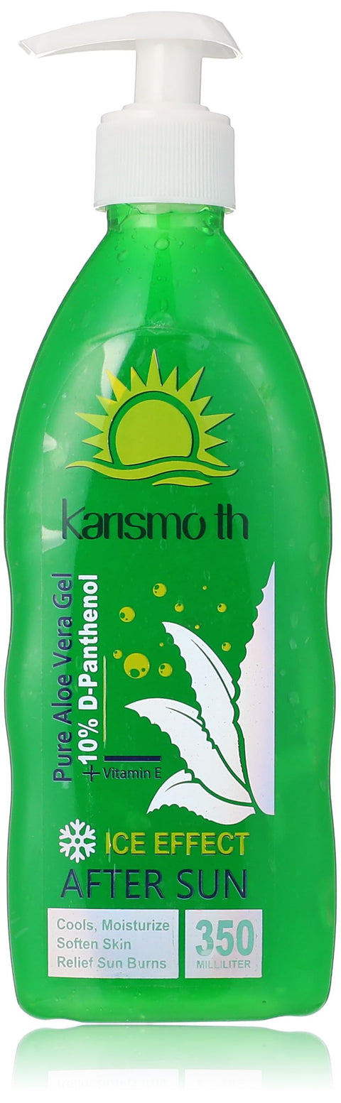pure aloe vera gel 10% d-panthenol with vitamin e ice effect after sun cools,moistruize soften skin relief sun burns -350ml