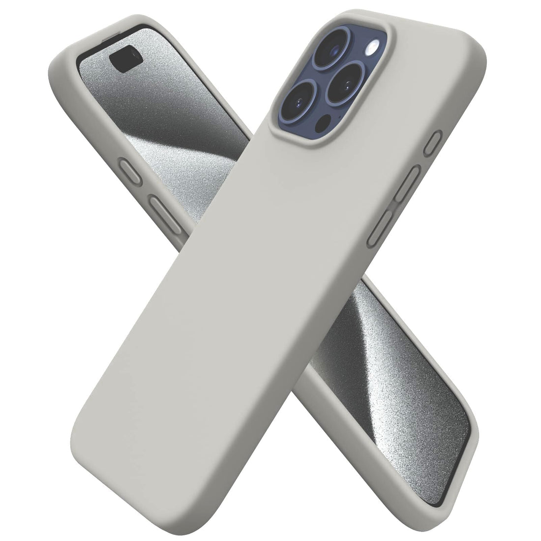Next Store Ultra Slim Silicone Phone Case Compatible with iPhone 16 Pro Max - Shockproof with Soft Anti-Scratch Microfiber Lining - Camera Protection (Grey)