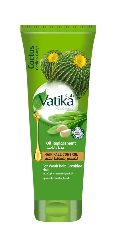 Vatika Naturals Hair Fall Control Oil Replacement Hair Cream (200ml) | Non-Sticky & Non-Greasy Leave-In Conditioner | For Weak & Breaking Hair | Cactus, Gergir, Vitamins A,E,F