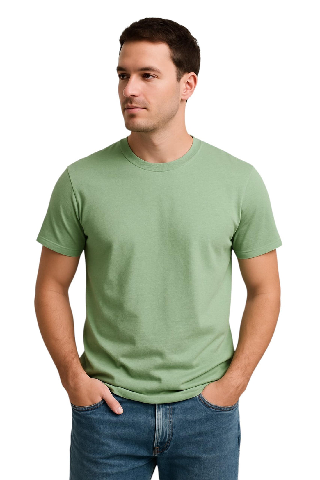 Romba Men's Solid Cotton Short Sleeve T-Shirt with Soft Material Multiple Sizes Suitable for Daily Occasions and Casual Use