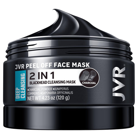 Blackhead Remover Mask, JVR Bamboo Charcoal Deep Cleansing Peel Off Mask, Blackhead Mask, Black Mask for Removes Blackheads, Pores Cleaning, Oil Control, 120 ml