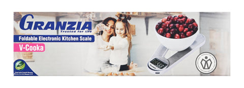 Granzia V-Kooka Foldable Electronics Kitchen Scale, 5 kg Capacity