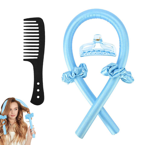 DMQ Heatless Curling Rod Headband,Overnight Hair Curlers Lazy Curler Set Heatless Curls Heatless Wave Curlers Wave Formers Medium Hair Curling Rollers Hair Styling Tools for Women girl (blue)