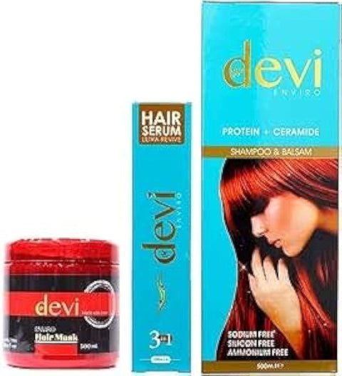 DEVI Collection L Set for Protein & Keratin Treated Hair [Shampoo-Conditioner-Bath-Cream-Serum]
