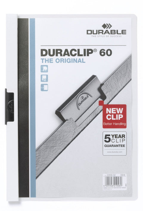 Durable Duraclip 60, Clip File for 1-60 Sheets A4 - White